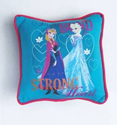 Upcycled Frozen Pillow Anna & Elsa T-Shirt Cushion - thumbnail 1