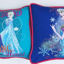 Upcycled Frozen Pillow Anna & Elsa T-Shirt Cushion - thumbnail 2