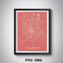 Columbus Ohio Map Art Print Modern Road & Waterway Design - thumbnail 3