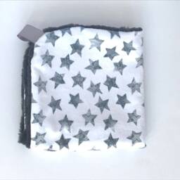 star Cuddle Blanket, Boy Minky Blankie, Lovey, Baby Gray & White New Gift, Modern Nursery - thumbnail 3