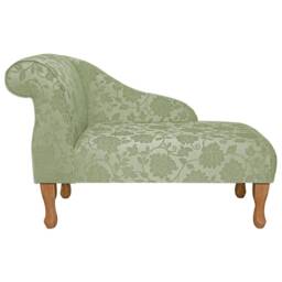 Floral Green Mini Chaise Longue British Handmade Accent Sofa - thumbnail 2