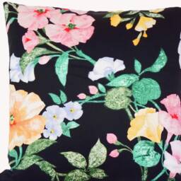 Retro Cushion 40 X cm - 50 Rose Garden Apricot Pink Black, Cottage Cover, French Country House Living, Farmhouse Garden Cover - thumbnail 2