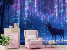 Magical Forest Deer Vinyl Wallpaper Kids Nursery Wall Mural - thumbnail 1
