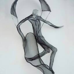 Nautical Wall Decor Surf Art Beach Decor Surfing Boyfriend Gift Climber Figurine Wire Mesh Sculpture Energetic Sculpture Sport Navy - thumbnail 3
