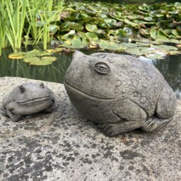 Reconstituted Stone Garden Pair Of Toad Ornaments - thumbnail 2