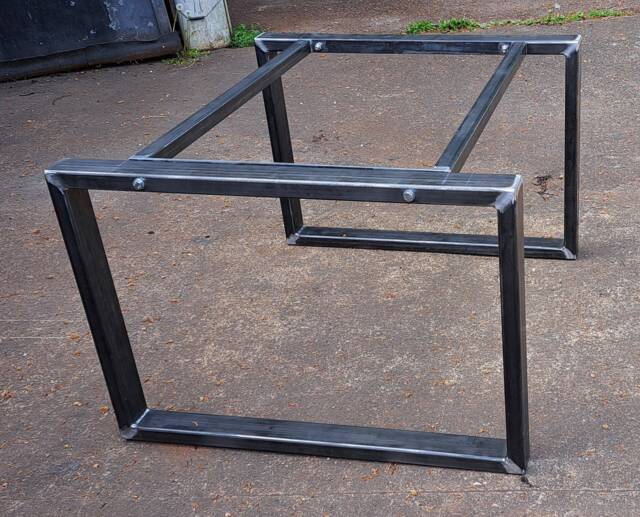 Strong Sturdy Metal Table Frame Retro Industrial Steel Desk Bar Breakfast Island With Double Bolted Support - image 1