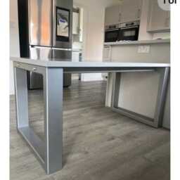 Strong Sturdy Metal Table Frame Retro Industrial Steel Desk Bar Breakfast Island With Double Bolted Support - thumbnail 4