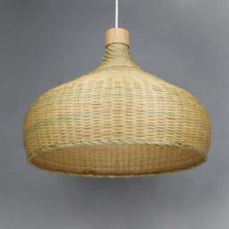 Bamboo Pendant Light Vintage Style Woven Lampshade - thumbnail 3