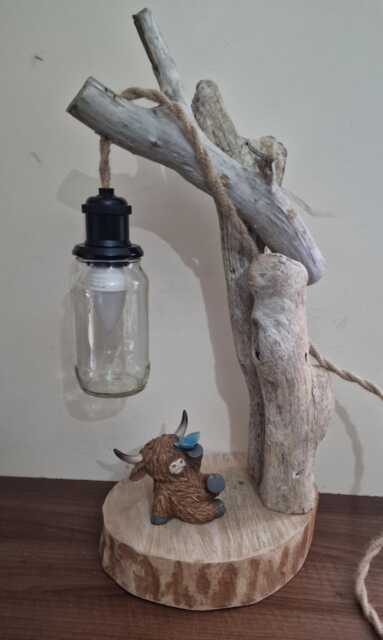 Driftwood Cow Lamp - image 1
