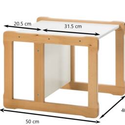 Montessori Multifunctional Wood Table Adjustable Height, Baby Registry Gift - thumbnail 4
