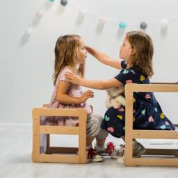 Montessori Multifunctional Wood Table Adjustable Height, Baby Registry Gift - thumbnail 2