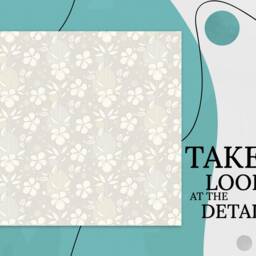 Minimalistic Japandi Hibiscus Pattern Vinyl Flooring, Beige Luxury White Nursery Flowers Office Decor, Art Floor - thumbnail 2