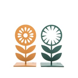 Nordic Flower Metal Bookends Scandinavian Design Book Holder - thumbnail 2