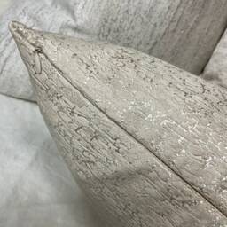 Blake Cushion Pillow Cover Cream Shimmer For Sofa Bed Designer Fabric High Quality Handmade in UK Rectangle Double Sided - thumbnail 3