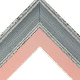 Scandi Blue Distressed Photo Frame With Pink Mount - thumbnail 2