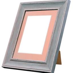 Scandi Blue Distressed Photo Frame With Pink Mount - thumbnail 3
