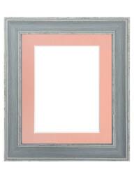 Scandi Blue Distressed Photo Frame With Pink Mount - thumbnail 1