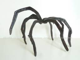 Hand Forged Steel Spider Sculpture, Brutalist Horseshoe Art