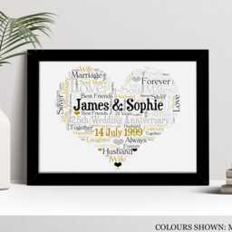 Personalised Silver 25Th Anniversary Word Art Print, Custom Wall Framed Picture Gift, For Him, Her, Couples, Husband, Wife Nl - thumbnail 2