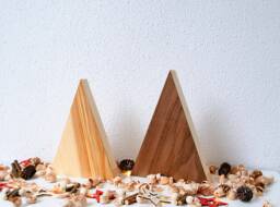 Wood Christmas Tree, Set Of 2 Rustic Decor Wooden Farmhouse Mini Tree