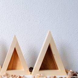 Wood Christmas Tree, Set Of 2 Rustic Decor Wooden Farmhouse Mini Tree - thumbnail 4