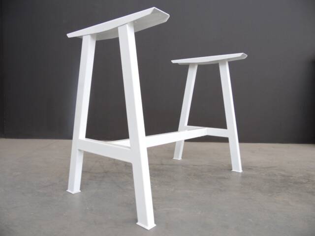 "Counter Height Handcrafted A-Frame Metal Table Base, Customizable Sizes, 35"" H X 24"" W 52" - image 1
