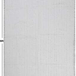 Hand-Block Printed Cotton Dhurrie Rug Beige & Black, Optional Tassels - thumbnail 3