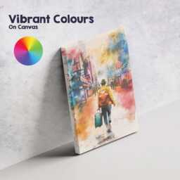 Watercolour Urban Traveller With Backpack & Suitcase City Street Canvas Wall Art Print Decor Picture Ready To Hang - thumbnail 4