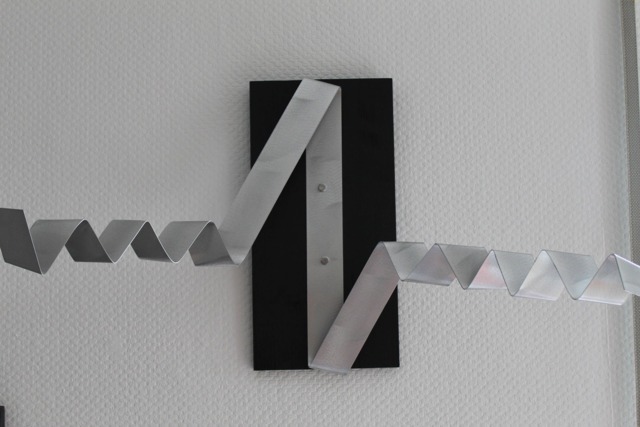 "Large Modern Abstract Wood Aluminum Art Wall Sculpture""Heartbeat" - image 1