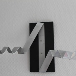 "Large Modern Abstract Wood Aluminum Art Wall Sculpture""Heartbeat" - thumbnail 2