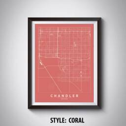 Chandler Arizona Map Art Print Vintage Style Office Decor - thumbnail 3
