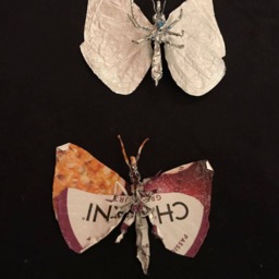 Butterfly Foil Sculpture Handmade Christmas Ornament - thumbnail 4