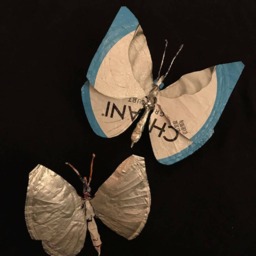 Butterfly Foil Sculpture Handmade Christmas Ornament - thumbnail 3