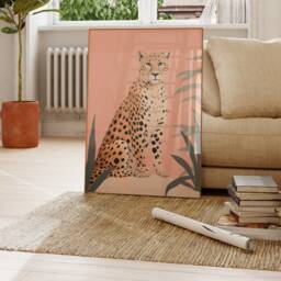 Wild Cat Wall Art, Tropical Leopard Print, Jungle Animal Canvas, Minimalist Printable Gift, Digital Cheetah Hanging, Trendy Home Decor - thumbnail 3