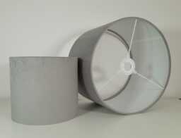 Silver Grey Velvet Drum Lampshade Table/Floor Lamp Or Pendant/Ceiling