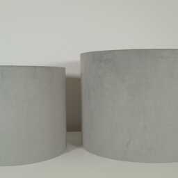 Silver Grey Velvet Drum Lampshade Table/Floor Lamp Or Pendant/Ceiling - thumbnail 2
