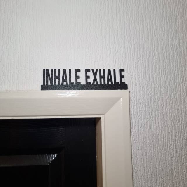 Inhale Exhale Door Topper, Shelf Decor, Wall Quirky Home Interior Gift, Door Decoration - image 1