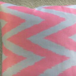 Pink Ikat Pillow Cover, Chevron Pattern - 16x16 - thumbnail 2