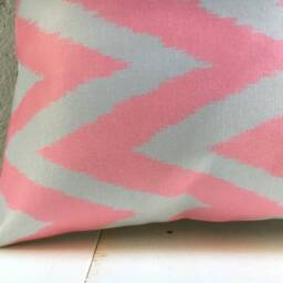 Pink Ikat Pillow Cover, Chevron Pattern - 16x16 - thumbnail 3