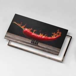 Hot Chili Pepper Canvas, Picture Wall Hanging, Black Decor, Food Canvas Print - thumbnail 1
