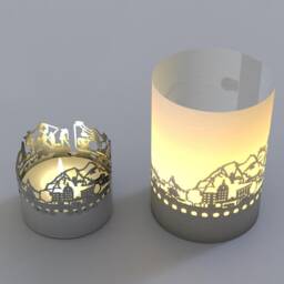 Interlaken Skyline Gift Tube Shadow Play - Stunning Souvenir Candle With Silhouette Projection For Fans Swiss Must-Have D??cor - thumbnail 3