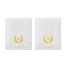 5 Hotel Edition White Set - Bathrobe, Bath Towels With Gold Thread Personalized - thumbnail 3