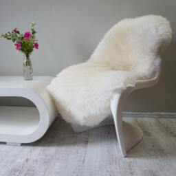 "Regular Sheepskin White Throw Genuine Leather Sheep Skin 46 ""x 28" - thumbnail 2