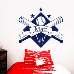 Name Wall Decals - Sport Baseball Decal- Nursery Vinyl Sticker Logo Boy Room Decor Bedroom Window Na319 - thumbnail 2