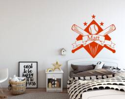 Name Wall Decals - Sport Baseball Decal- Nursery Vinyl Sticker Logo Boy Room Decor Bedroom Window Na319 - thumbnail 1