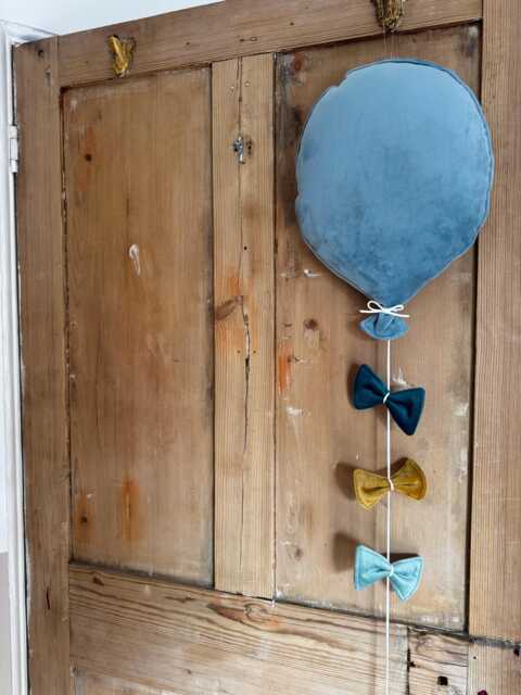 Baby Blue Velvet Balloon Kids Nursery Wall Hanging - Toy Not Included - image 1