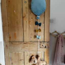 Baby Blue Velvet Balloon Kids Nursery Wall Hanging - Toy Not Included - thumbnail 2