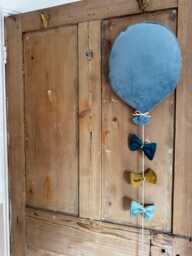 Baby Blue Velvet Balloon Kids Nursery Wall Hanging - Toy Not Included - thumbnail 1