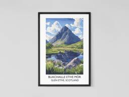 Buachaille Etive M??r Vintage Travel Poster - Glen Print Scottish Art Highlands Wall Home Decor Mountain - thumbnail 1