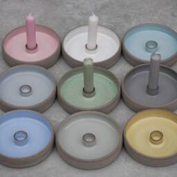 Candlestick. Ceramic. 13.5 cm. Colorful. Various Colors. Candle Holder - thumbnail 2
